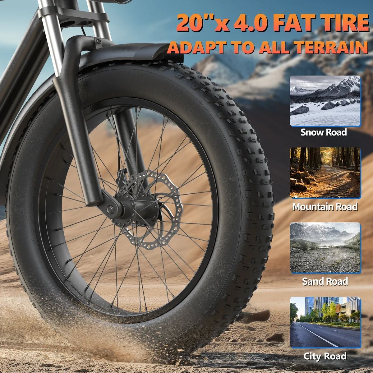Kickwey K7 1500W Fat-Tire E-Bike — 48V 23Ah, 33 MPH, Off-Road