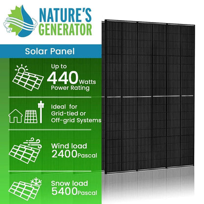 Nature's Generator Powerhouse Gen 2 Solar Kit — 7200W, 4800Wh, Transfer Switch