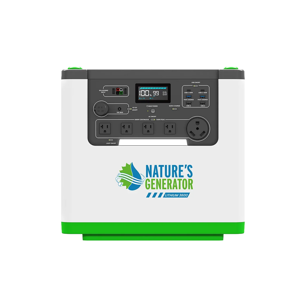 Nature's Generator L3600 Expandable Power Station — 3600W, 3072Wh LiFePO4
