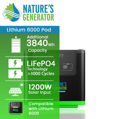 Nature's Generator Lithium 6000 Power Pod — 3840Wh Expansion Battery