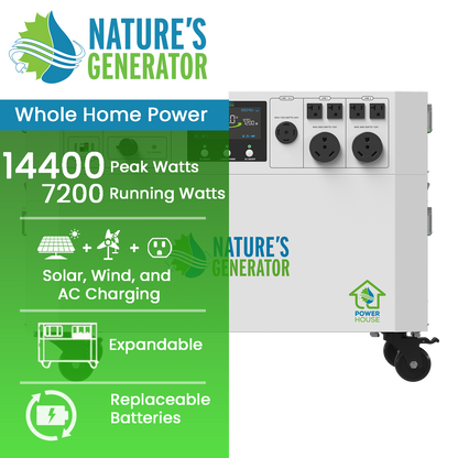 Nature's Generator Powerhouse Gen 2 Whole-Home Generator — 7200W, 4800Wh