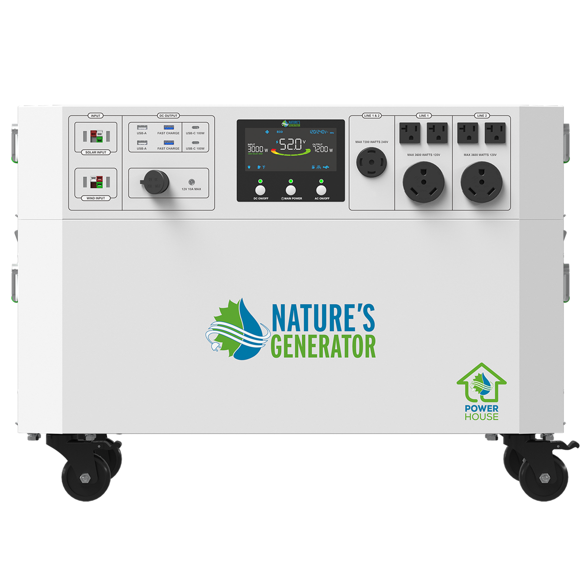 Nature's Generator Powerhouse Gen 2 Whole-Home Generator — 7200W, 4800Wh