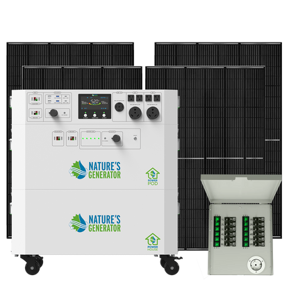 Nature's Generator Powerhouse Gen 2 Solar Kit — 7200W, 4800Wh, Transfer Switch
