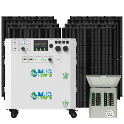 Nature's Generator Powerhouse Gen 2 Solar Kit — 7200W, 4800Wh, Transfer Switch