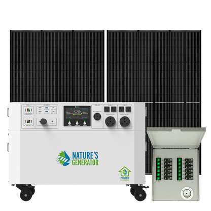Nature's Generator Powerhouse Gen 2 Solar Kit — 7200W, 4800Wh, Transfer Switch