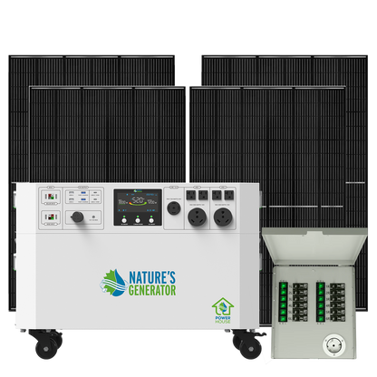 Nature's Generator Powerhouse Gen 2 Solar Kit — 7200W, 4800Wh, Transfer Switch