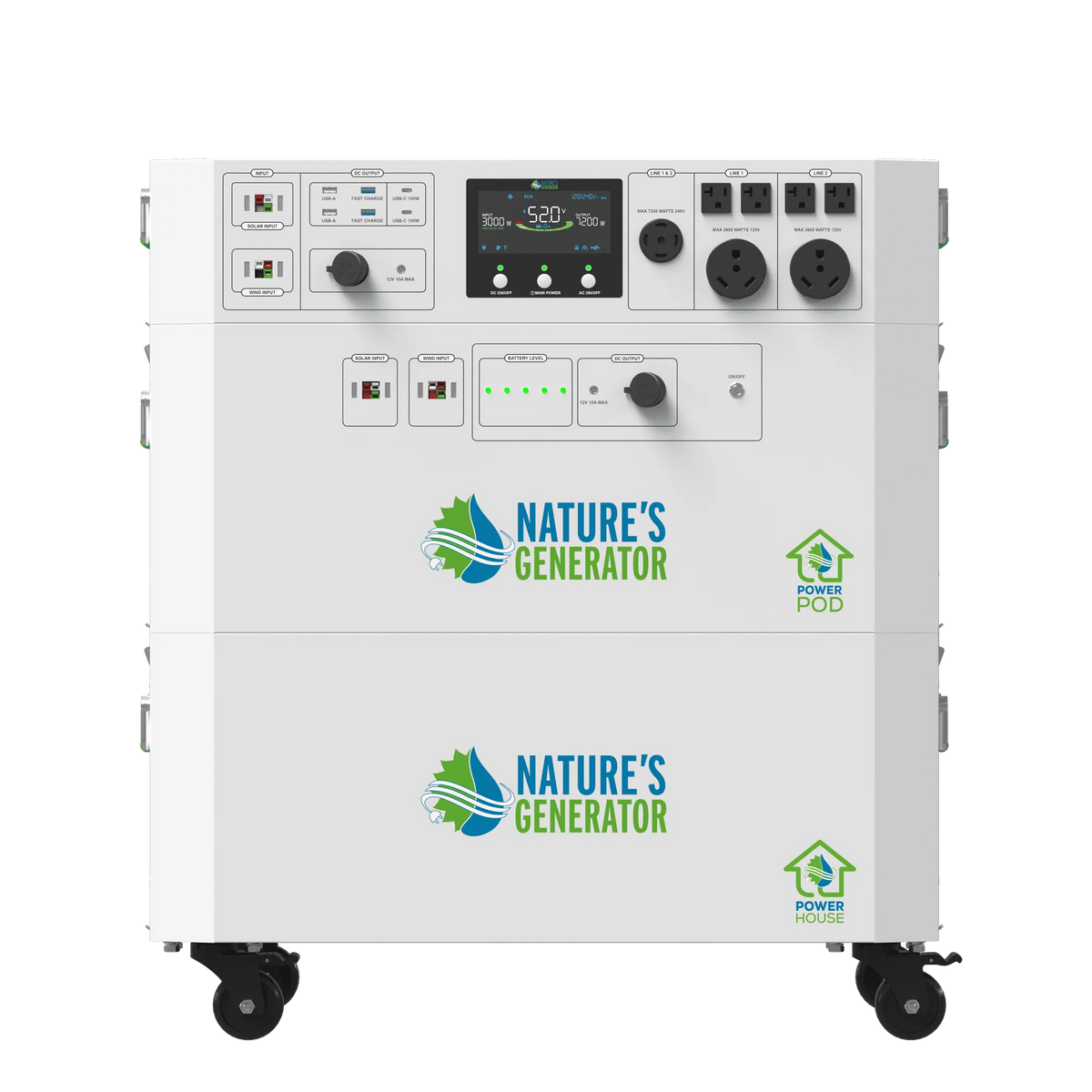 Nature's Generator Powerhouse Gen 2 Whole-Home Generator — 7200W, 4800Wh