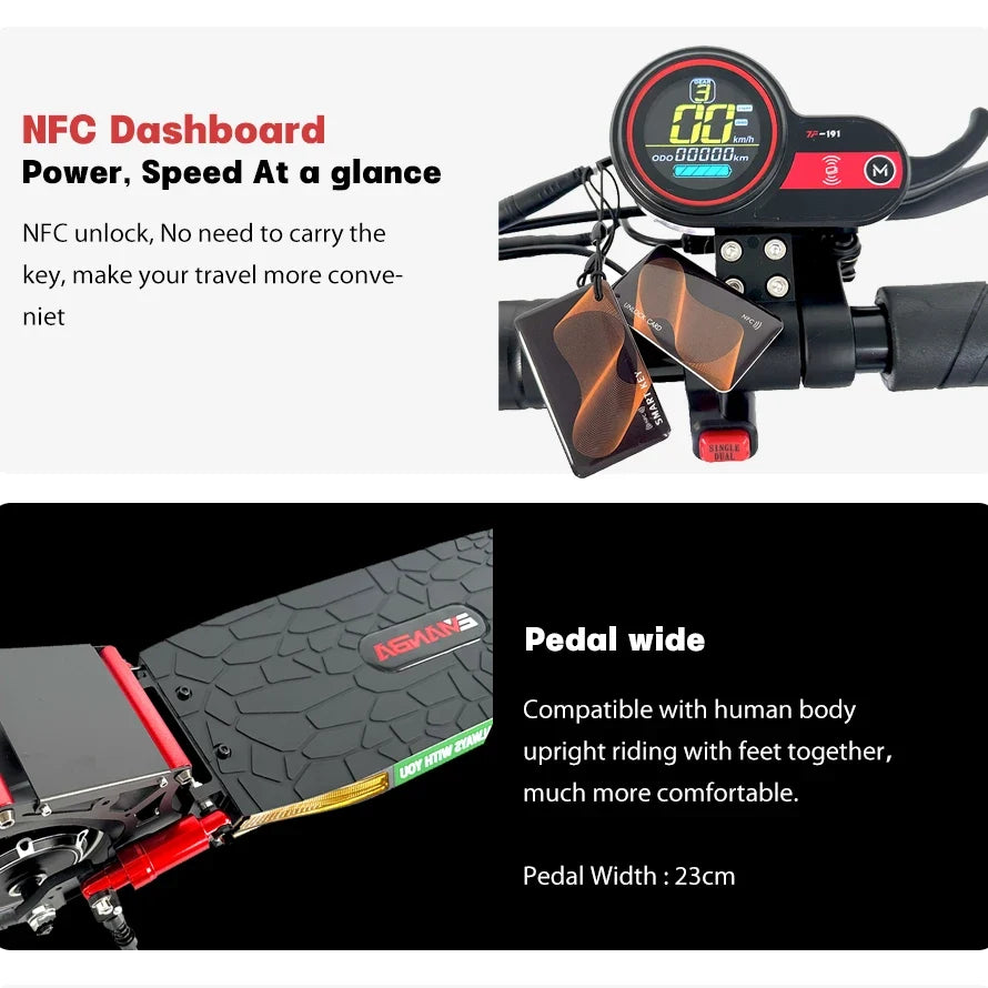 EMANBA X4 Dual-Motor Electric Scooter — 1600W, 48V 18Ah, 10 in. Off-Road