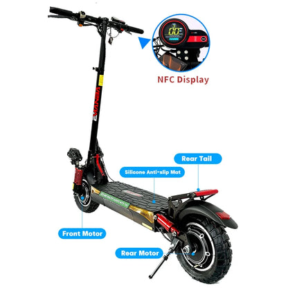 EMANBA X4 Dual-Motor Electric Scooter — 1600W, 48V 18Ah, 10 in. Off-Road