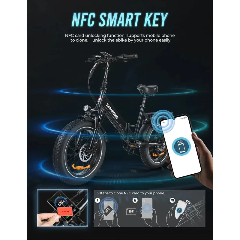 Folding Fat-Tire E-Bike 750W — 48V 13Ah, 20×4.0 Tires, City and Trail