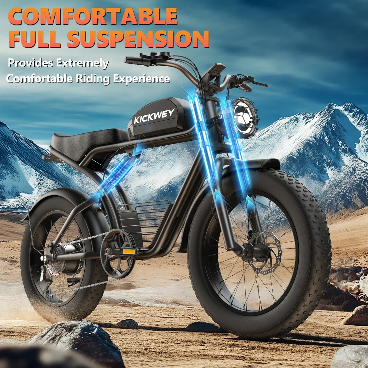 Kickwey K7 1500W Fat-Tire E-Bike — 48V 23Ah, 33 MPH, Off-Road