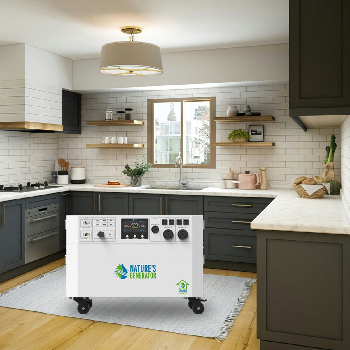 Nature's Generator Powerhouse Gen 2 Solar Kit — 7200W, 4800Wh, Transfer Switch