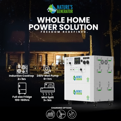 Nature's Generator Powerhouse Gen 2 Whole-Home Generator — 7200W, 4800Wh