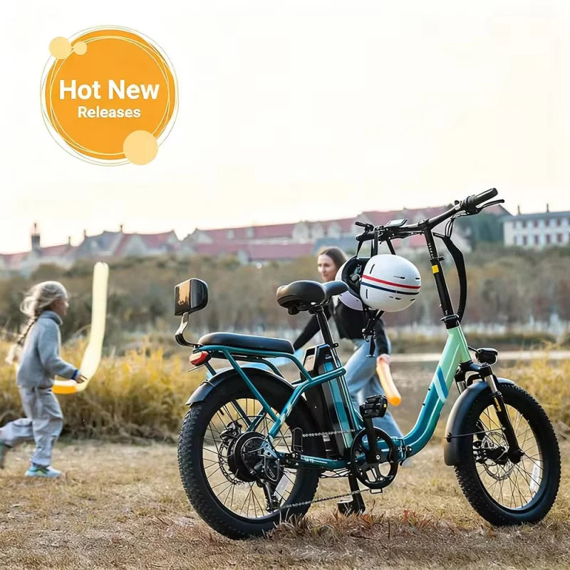 Parent-Child Folding E-Bike 1000W — 48V 13Ah Detachable Battery, 20 in.