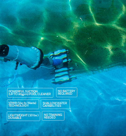 VacDaddy Portable Pool Vacuum — Corded, Variable Speed, Vac-to-Waste