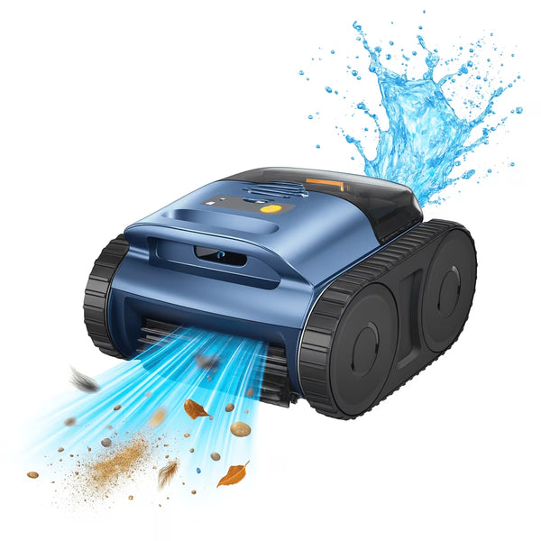 2026 Upgrade Cordless Robotic Pool Cleaner – Wireless Battery Pool Cleaner with Sonar Navigation, Auto-Path Planning, Wall & Waterline Climbing, Tangle-Free Design for In-Ground & Above-Ground Pools