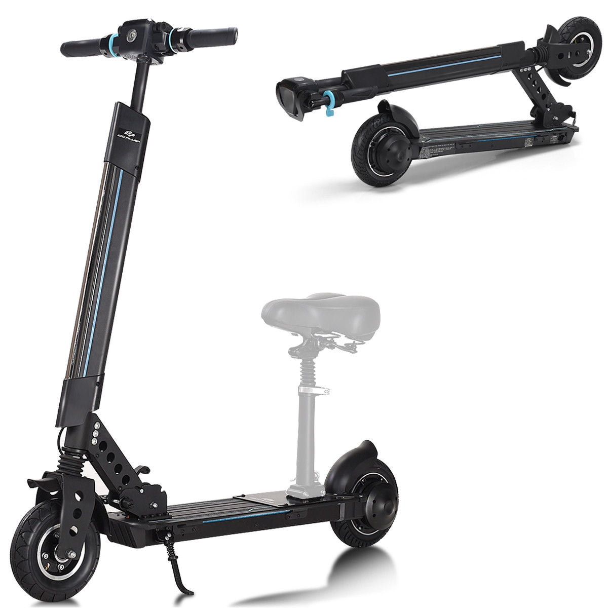 Foldable Electric Scooter with Removable Seat — 250W, 15.5 MPH, 12.5 Miles