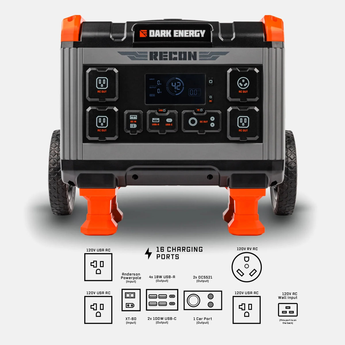 Dark Energy Recon 2000 Portable Power Station — 2016Wh, 2400W Pure Sine