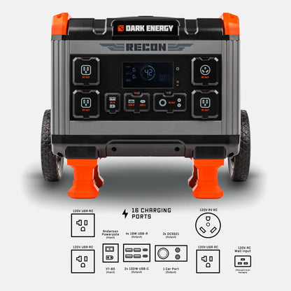 Dark Energy Recon 2000 Portable Power Station — 2016Wh, 2400W Pure Sine