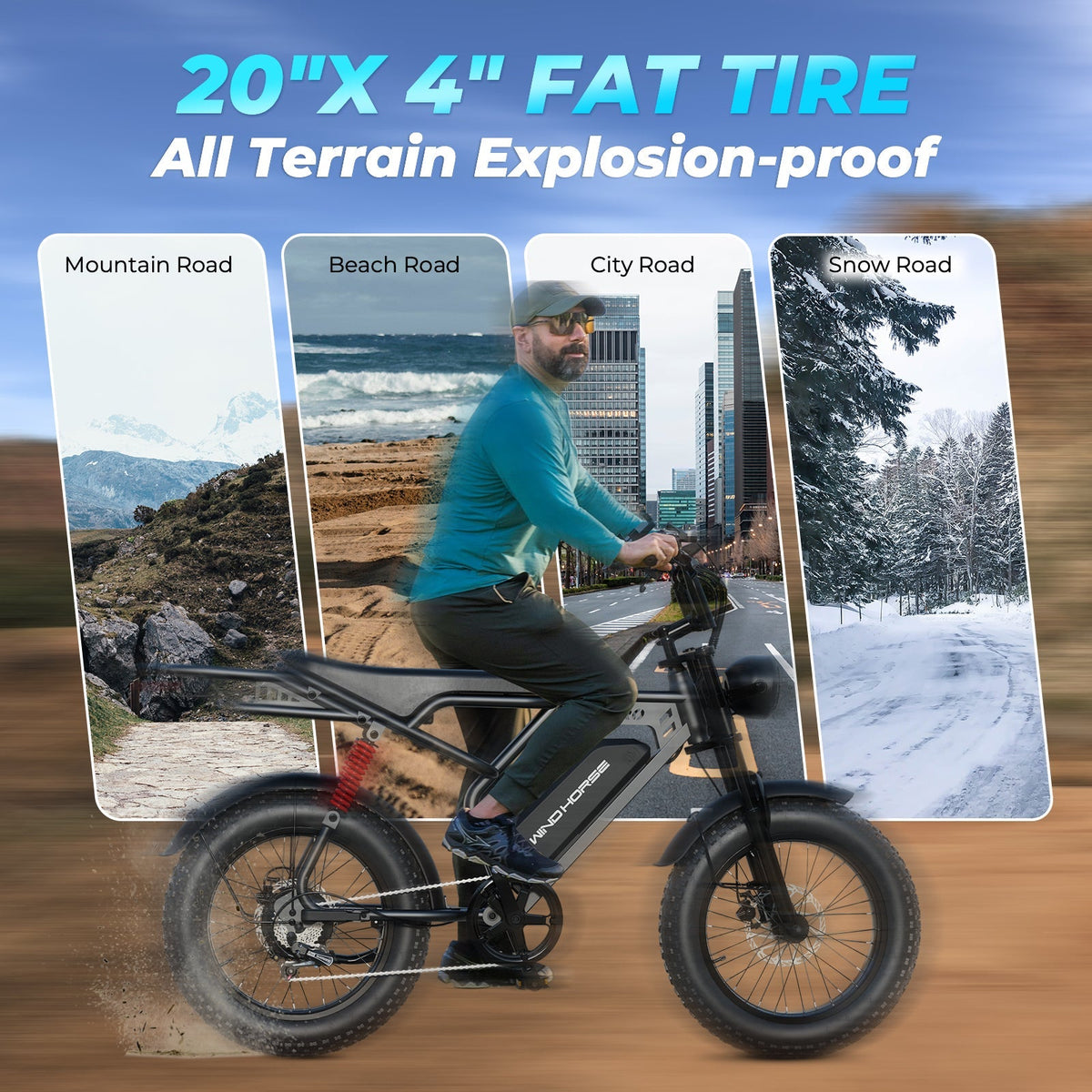 Windhorse V8 Pro Electric Bike — 750W Hub Motor, 330 lb Capacity