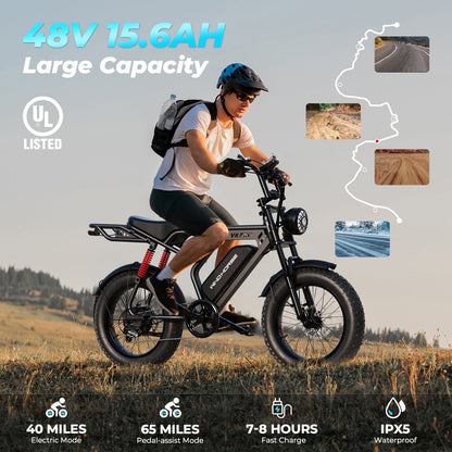 Windhorse V8 Pro Electric Bike — 750W Hub Motor, 330 lb Capacity