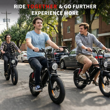 Windhorse V8 Mini Fat-Tire Electric Bike — 750W, 48V 15.6Ah, 35–65 Miles