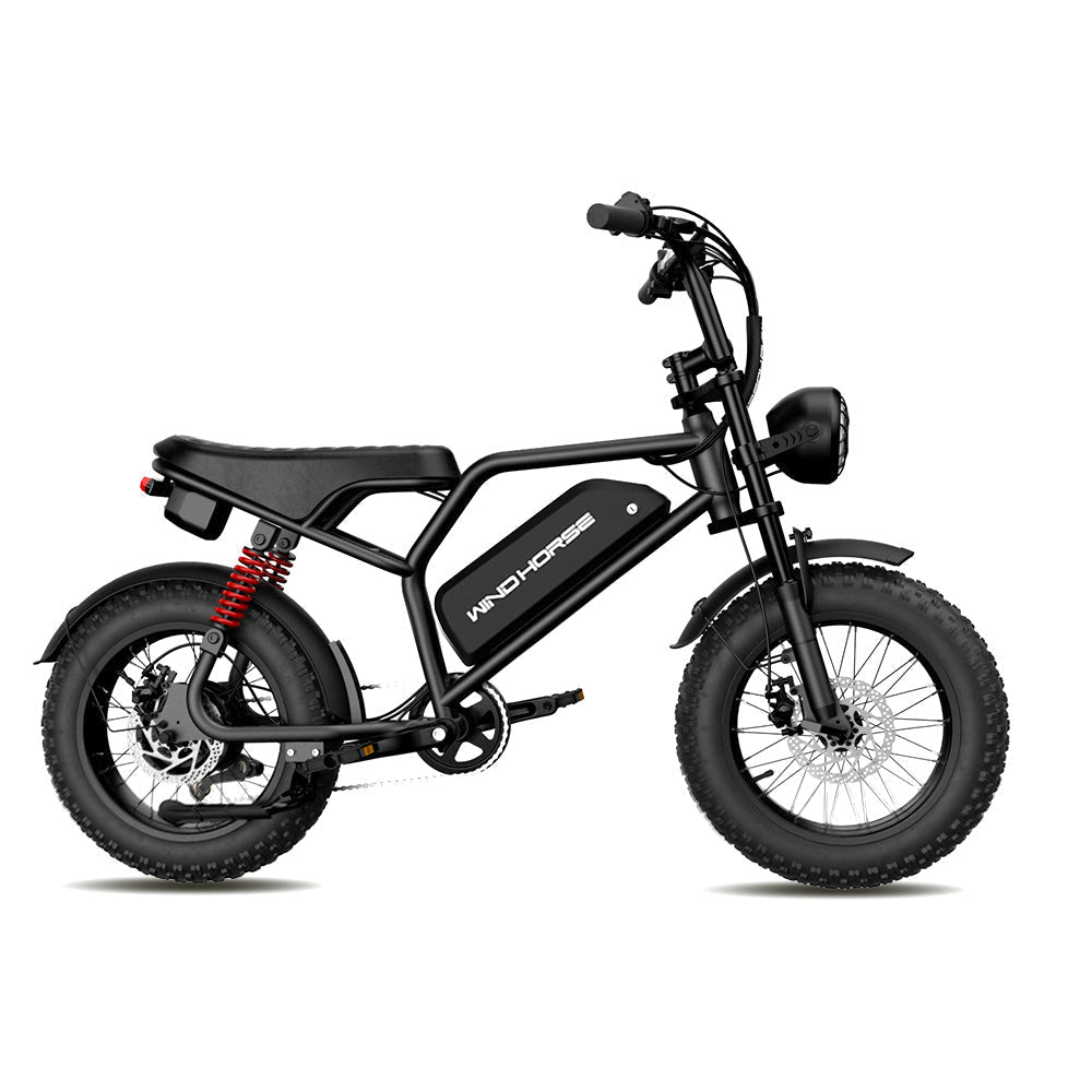 Windhorse V8 Mini Fat-Tire Electric Bike — 750W, 48V 15.6Ah, 35–65 Miles