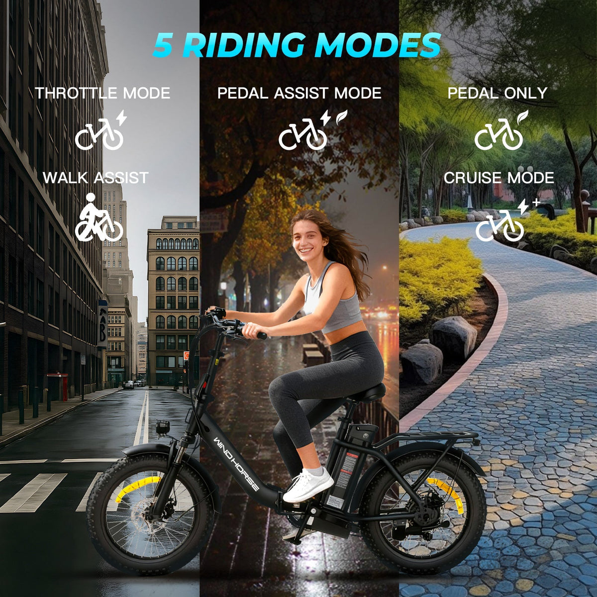 Windhorse W4B Electric Bike — 720W, 48V 748.8Wh, 7-Speed