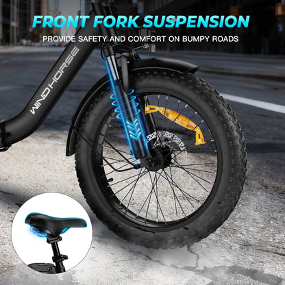 Windhorse W4B Electric Bike — 720W, 48V 748.8Wh, 7-Speed